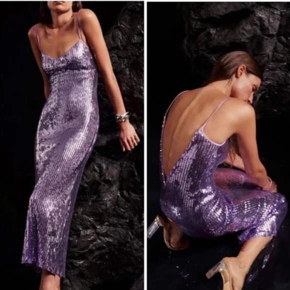 Galvan Dresses & Skirts - Galvan London Purple Sequin Dress